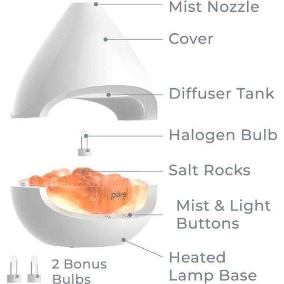 Crystal - 2-in-1 Himalayan Salt Lamp & Ultrasonic Essential Oil Diffuser - Picture 5 of 6